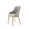 Scaun Toledo 2, design modern, stofă + cadru metalic, 51x55x82 cm, gri / stejar picture - 1