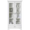 Vitrină Idento REG2W1S, cu sticlă securizată, 2 uși și 1 sertar, MDF și PAL laminat, 99.5x43.5x210 cm, alb alpin picture - 1