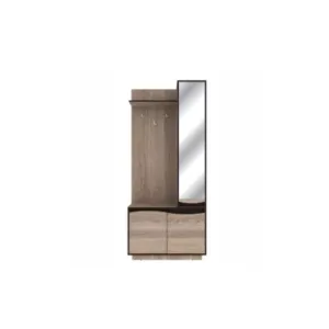 Antreu Geneva, design modern cu spațiu de depozitare și compartimentare eficientă, PAL melaminat, 90x40x206 cm, Sonoma Trufa/Wenge