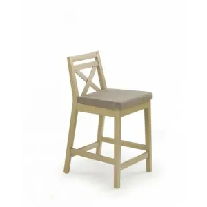 Scaun bar Borys Low, design modern, lemn masiv, 41x48x83x58 cm, stejar Sonoma/inari 23495