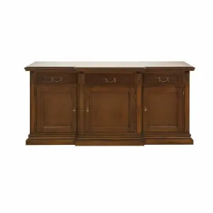 Bufet 3 Uși Diana, stil clasic, masiv fag + panel + MDF furniruit nuc, 188x58x86 h cm, finisaj la alegere
