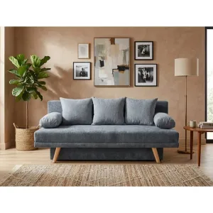 Canapea Andreea - 195x100 cm,extensibilă cu ladă de depozitare, structură lemn de fag + PAL, culoare personalizabilă
