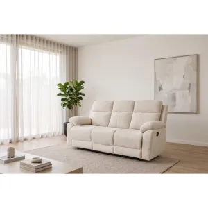 Canapea recliner electrica relax, 3 locuri, tapiterie catifelata , suport picioare