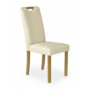 Scaun Caro, crem 42x58x96 cm cu picioare metalice