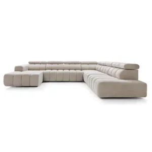 Colțar în U Modular electric Zurich LL-2E-C-1-OTTR, 367x294 cm -partial extensibil, Design Organic Bubble