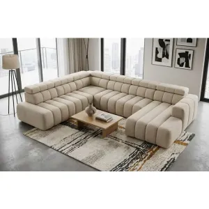 Colțar Modular  Zurich OTTL-1-C-2E-LR, partial extensibil 367X294X78 cm - 5 Module, design organic Bubble