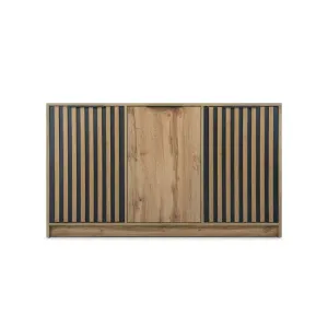 Comodă Bali Lux 3D cu 3 uși, design elegant și PAL melaminat, 138x41x82 cm