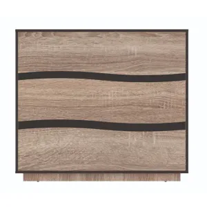 Comodă Geneva 3S, design modern cu sertare spațioase, PAL melaminat, 120x50x106,5 cm, Sonoma Trufa/Wenge