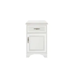 Comodă Idento KOM1D1SL, design clasic cu sertare și ușă laterală, PAL și MDF, 54,5x34,5x83 cm, alb alpin