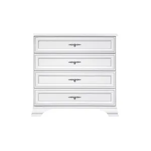 Comodă Idento KOM4S, 4 sertare, MDF și PAL laminat, 94.5x44.5x90 cm, alb alpin