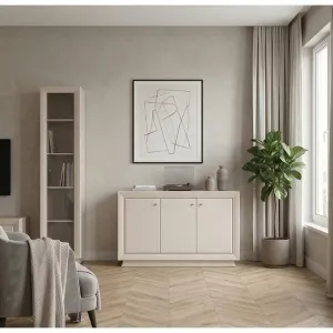 Comoda Largo KOM 3D cu trei dulapuri 151,5x38x96 cm h culoare cashmire