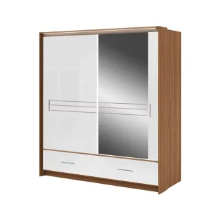 Dulap Amsterdam, design elegant + organizare eficientă, PAL melaminat, 203x61x225 cm, alb