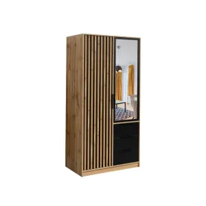 Dulap Bali Lux D2 cu 2 uși, finisaj premium și stil modern, 100x58x200 cm, negru