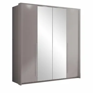 Dulap Brema cu usi glisante si oglinda din PAL, 209x65x219 cm, lava