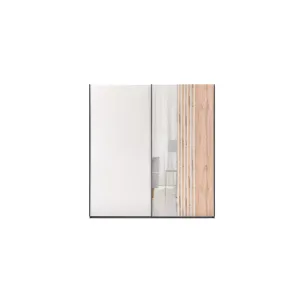 Dulap Evora, usi culisante cu feronerie HAFELE, PAL melaminat, 215x203x65 cm, Stejar Wotan