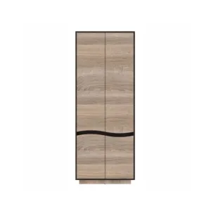 Dulap Geneva, design modular, 2 uși, structură PAL melaminat, detalii Wenge, 207x50x80 cm, Sonoma Trufă