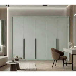 Dulap Genua, design modern și funcțional, PAL melaminat premium, uși glisante cu feronerie Hafele, 255x217x65 cm, verde