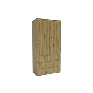 Dulap Idea Artisan, 2 uși, polite multiple, balamale soft-close, PAL melaminat + MDF, 100x210x57 cm, personalizabil
