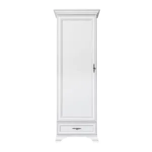 Dulap Idento REG1D1S,  1 ușă și 1 sertar, MDF și PAL laminat, 69.5x43x210 cm, alb alpin