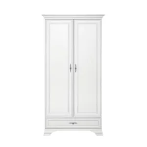 Dulap Idento SZF2D1S, 2 uși, 1 sertar, MDF și PAL laminat, 99.5x60.5x210 cm, alb alpin