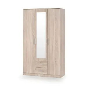 Dulap Lima S3 cu oglindă, finisaj elegant, PAL laminat, 120x52x205 cm, Sonoma