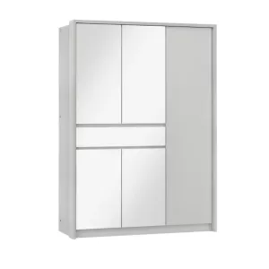Dulap Split cu uși glisante, carcasă din PAL și feronerie Hettich, 157x65x217 cm, alb