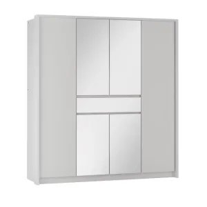 Dulap Split Alb cu feronerie Hettich și PAL melaminat, 200x65x217 cm, alb