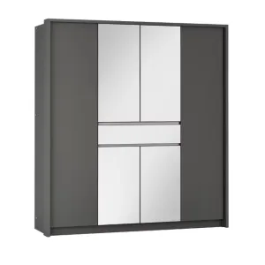 Dulap Split Grafit cu sistem glisant și structură robustă din PAL, 200x65x217 cm, grafit
