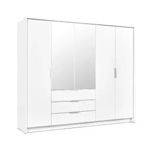 Dulap Togo cu sistem glisant și structură din PAL, 255x65x217 cm, alb