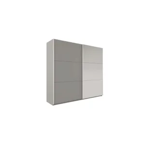 Dulap Vigo, 2 uși glisante, PAL melaminat rezistent, feronerie Hafele, 150x65x215 cm, platinum