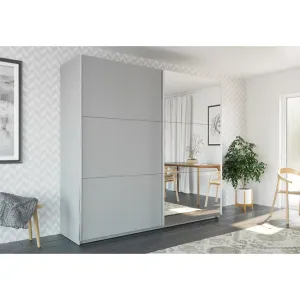Dulap Vigo PAL Melaminat, Usi Glisante, 200x65x215 cm Alb