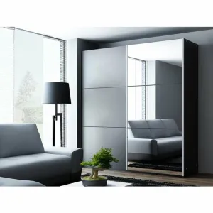 Dulap Vigo cu două uși culisante , pal melaminat, 151x65x215 cm, grafit