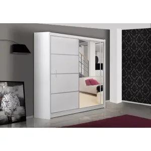 Dulap Vista cu feronerie Hafele și ghidaje aluminiu, pal melaminat, 180x61x215 cm, alb