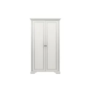 Dulap White 2D, 2 uși, MDF frezat și PAL melaminat, 126x63.5x221 cm, frasin alb și pin argintiu