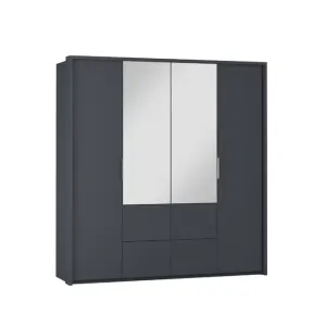 Dulap Wieden cu compartimentare practică și PAL melaminat, 208x65x217 cm, grafit