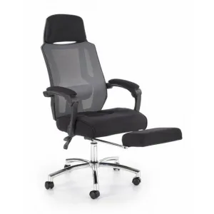 Scaun Freeman, formă ergonomică și structură solidă, material textil, 41x56x86 cm, negru/gri
