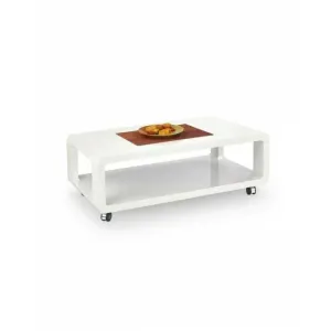 Măsuță cafea Futura, design minimalist, finisaj mat, MDF lucios, 105x58x38 cm, alb