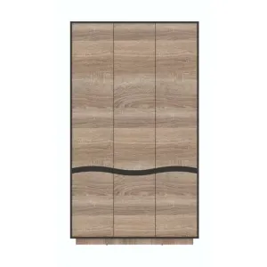 Dulap Geneva 3D, compartimentare eficientă și finisaje elegante, PAL melaminat rezistent, 206.5x118.4x50 cm, Sonoma Trufa și Wenge
