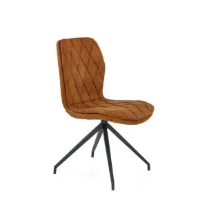 Scaun K237, șezut confortabil și spătar ergonomic, material textil, 45x63x101 cm, maro/negru