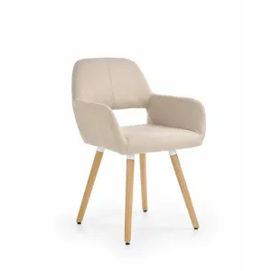Scaun K283, design compact și șezut moale, material textil, 56x56x80 cm, bej
