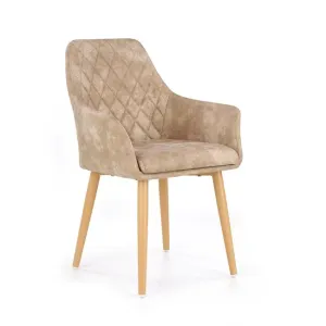 Scaun K287, șezut confortabil și spătar curbat, material textil, 58x61x85 cm, bej