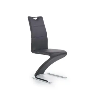 Scaun K291, design clasic și spătar înalt, material textil, 45x63x101 cm, negru