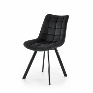 Scaun K332 cu tapițerie textilă, structură metalică, 46x61x84 cm, negru