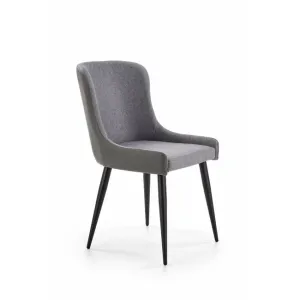 Scaun K333, spătar curbat și tapițerie moale, material textil, 49x62x87 cm, gri