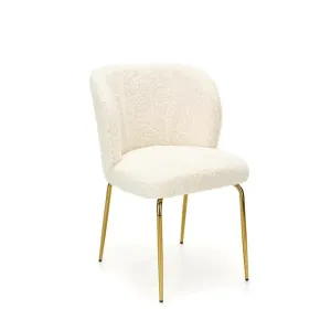 Scaun K474 tapițat, șezut confortabil, picioare metalice, 54x64x80 cm, crem