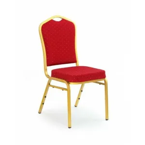Scaun K66, design clasic și cadru stabil, material textil, 45x48x93 cm, roșu
