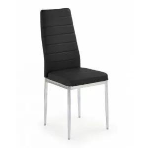 Scaun K70C, cadru cromat și șezut moale, oțel cromat și piele ecologică, 43x49x97 cm, negru