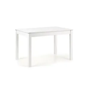 Masă Maurycy extensibilă, structură solidă, PAL laminat, 158x75x76 cm, alb