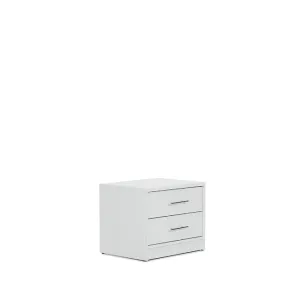 Noptieră Brema cu 1 sertar, design minimalist și PAL melaminat, 53.5x41.5x44 cm, alb