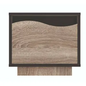 Noptieră Geneva, design compact, PAL melaminat, 40,5x45x40 cm, Sonoma Trufa/Wenge